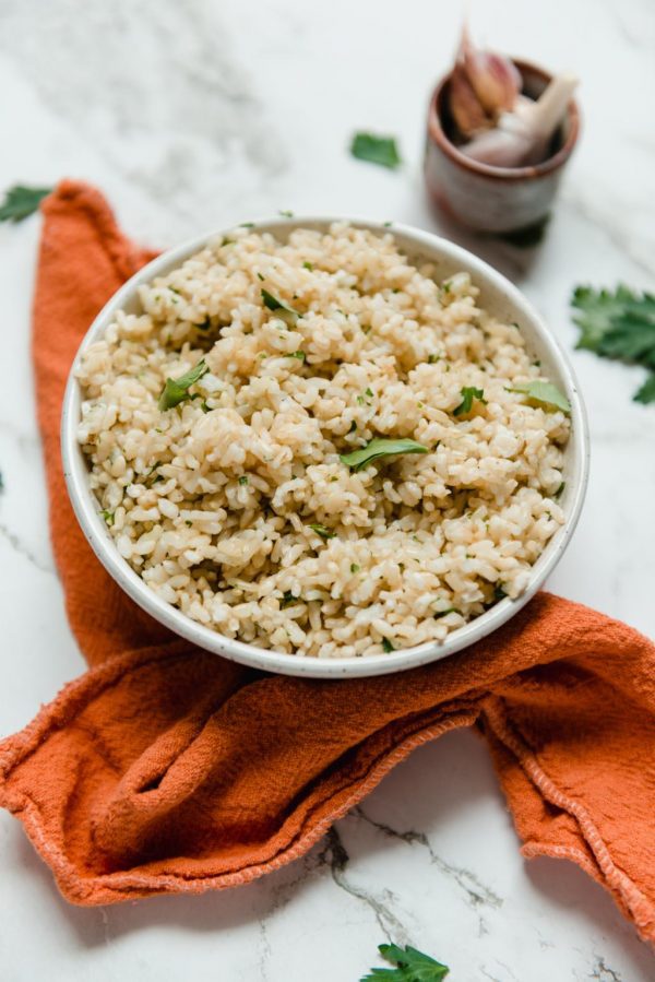 steamed brown rice