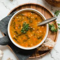 Spiced Lentil, Tomato + Spinach Soup