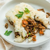 lentil + mushroom shepherd's pie with cheddar mash